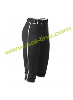 Softball Pipe Plus Black Pant With White Piping